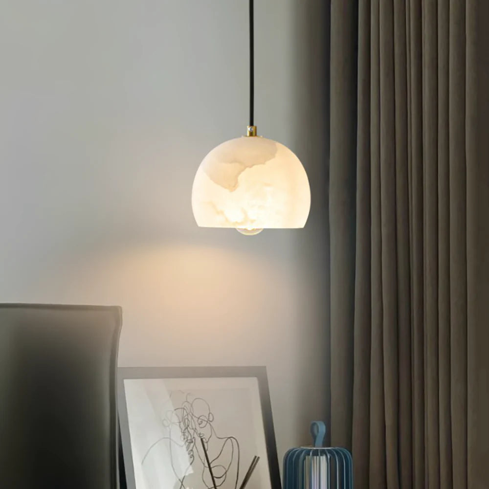 Semicircular Alabaster Pendant Light