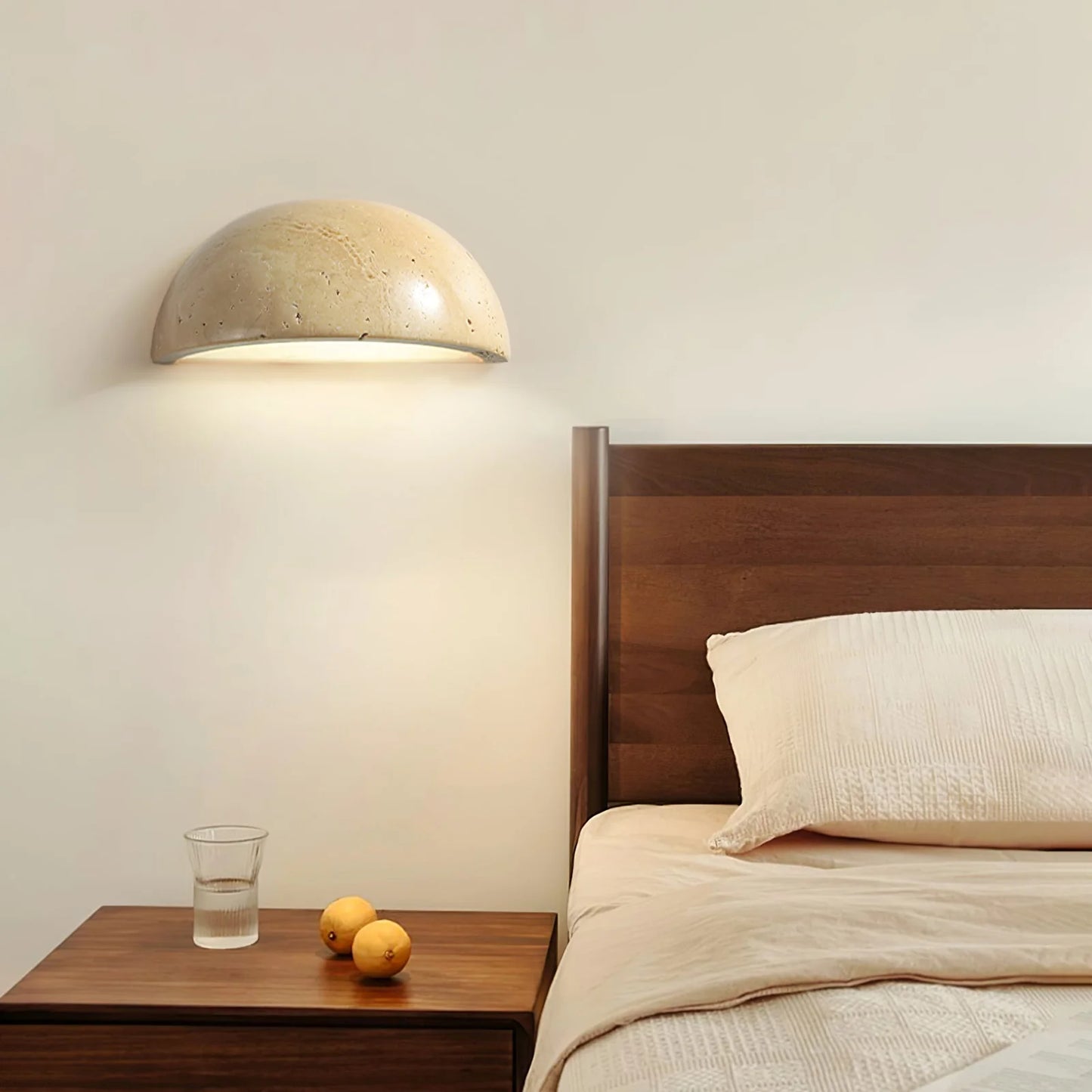 Semicircular Twilight Travertine Wall Lamp