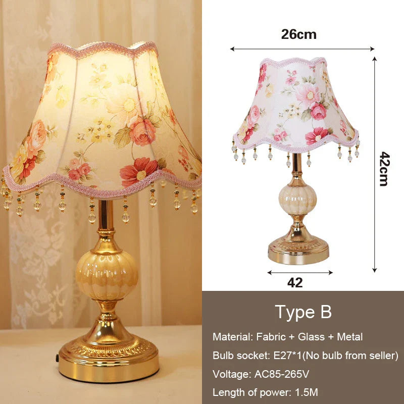 Modern European Vintage Fabric Table Lamp - Stylish Lighting for Bedroom, Living Room, and More
