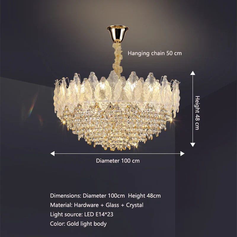 Elegant French Crystal Chandelier - Postmodern Light Luxury for a Luxurious Atmosphere in Living Rooms, Dining Rooms, and Bedrooms
