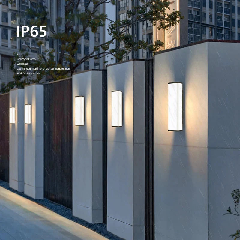 Sleek Stainless Steel Waterproof LED Long Wall Lamp - Modern Outdoor Lighting for Garden Villas and Balconies