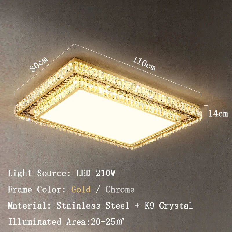 Modern LED Crystal Ceiling Lights - Contemporary Elegance for Bedrooms and Beyond