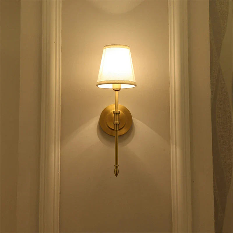 Nordic Copper Wall Lamp - Elegant Rural Decorative Lighting for Bedrooms, Mirrors, Corridors, and Staircases