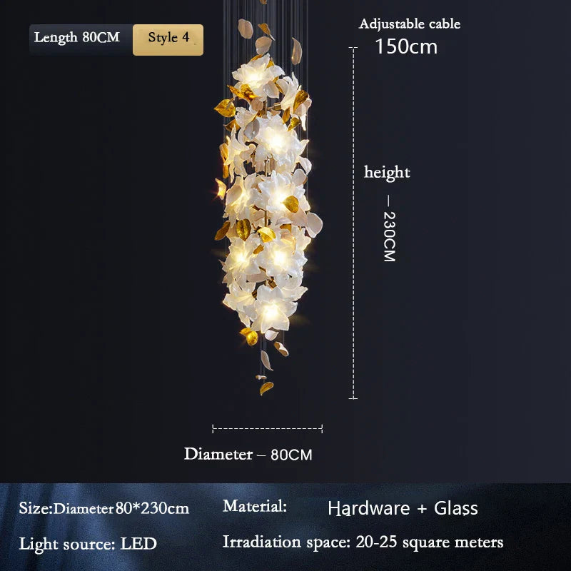 Dlight Decor Loft Crystal Ceiling Chandelier - Luxury Crystal Hanging Light for Staircases, Living Rooms, and Modern Villa Elegance