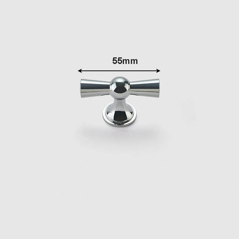 Polished Gold and Silver T-Bar Cabinet Handles – Modern Drawer and Wardrobe Pulls (55mm-220mm)