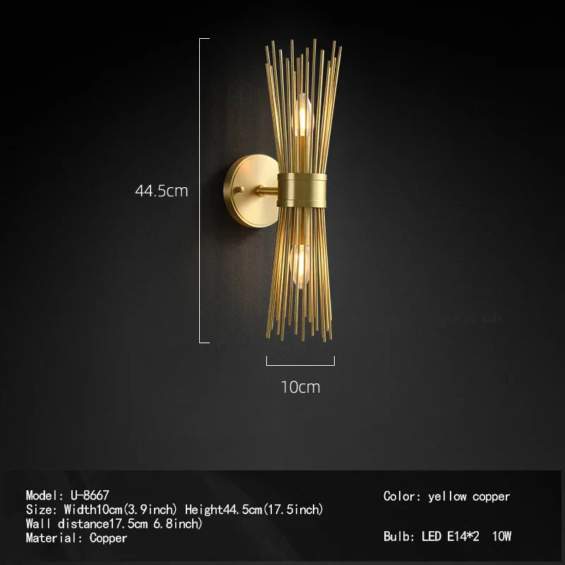 Julio's Modern Style Brass Wall Lamp - Elegant Lighting for Your Living Spaces
