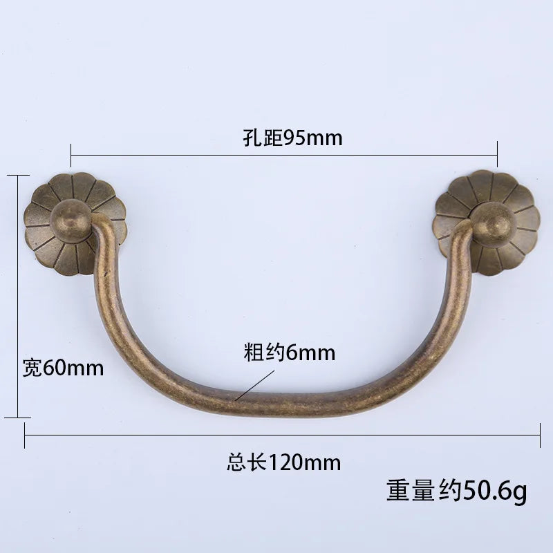 Antique Brass Arch Cabinet Pulls – Vintage Drawer Handles for Home Improvement