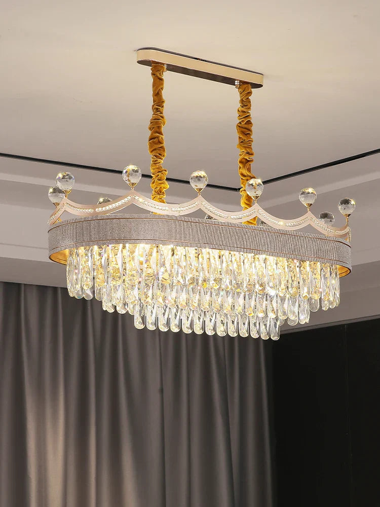Living Room Chandelier - Light Luxury Crystal Elegance for Modern Dining and Bedroom Ambiance
