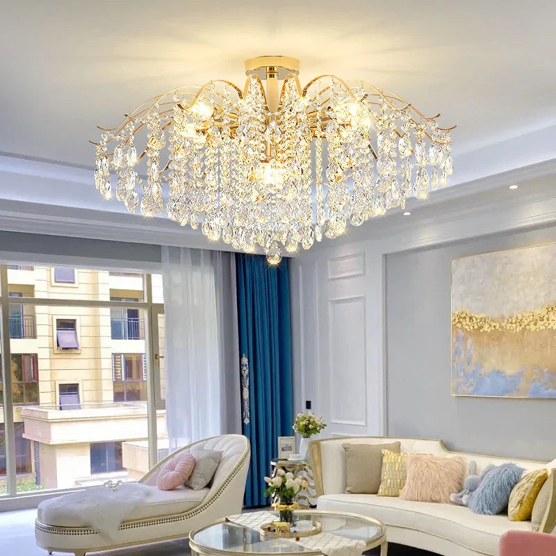 Elegant French Light Luxury Crystal Chandelier - Ideal for Atmosphere in Living and Dining Rooms - New Nordic Design