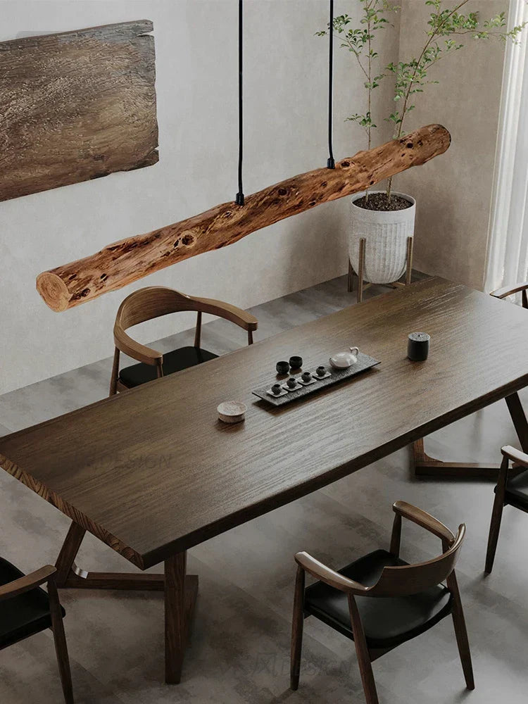 Chic Black Walnut Pendant Lights - Minimalist Wood Lighting for Dining Tables, Kitchens, and Home Decor