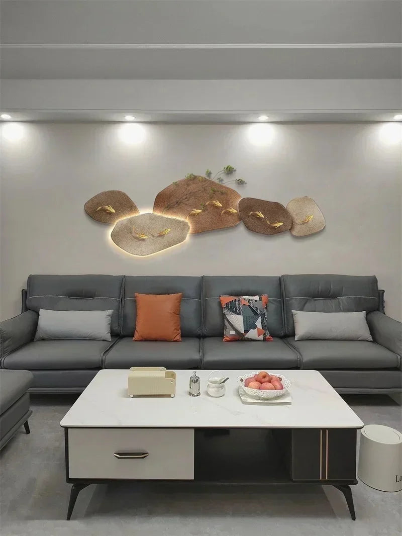 Dlight Decor 3D Nine Fish Wall Lamp Mural Art