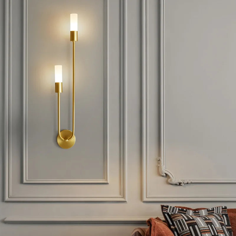 Chic Modern LED Wall Light - Gold Indoor Decor, Ideal for Vanity, Living Room, Kitchen, Bedroom, and Hallway Lighting with Nordic Long Strip Design