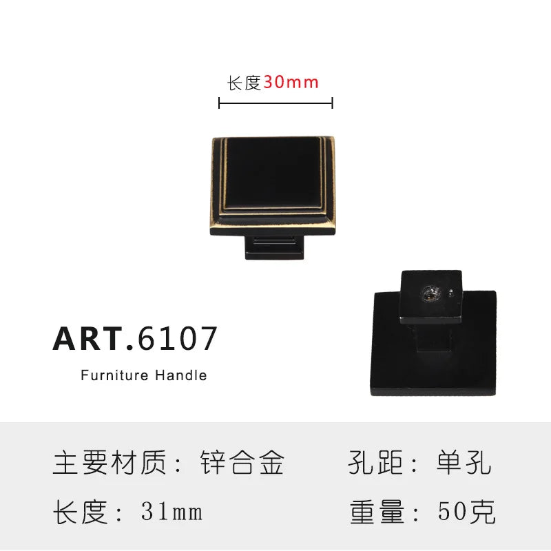 Zinc Alloy Solid Cabinet Door Handles – Modern Minimalist Knobs for Wardrobe and Kitchen Furniture