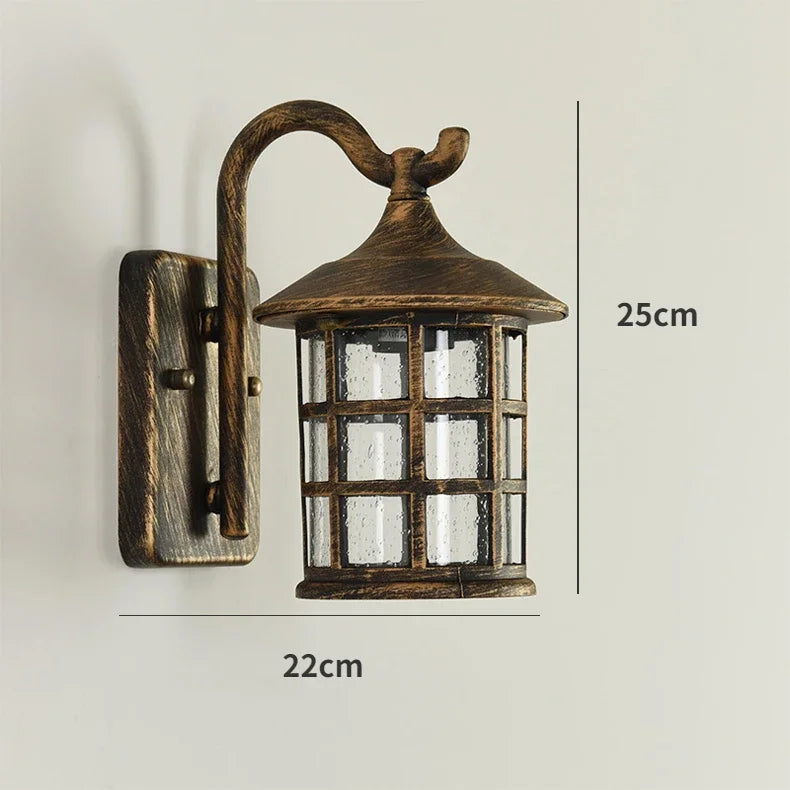 Retro Outdoor Waterproof Wall Light - American Style for Corridors, Balconies, and Gardens, Modern Rain-Proof E27 Wall Lamp