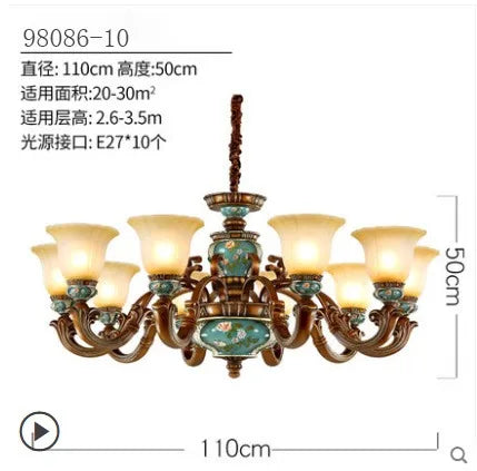 New European Vintage Resin Chandelier - Create a Luxurious Atmosphere in Your Villa, Restaurant, or Bedroom