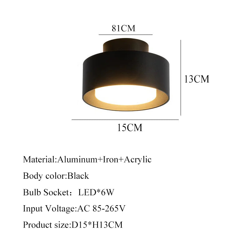 Modern Round Flush Mounted LED Ceiling Lamp - Minimalist Lighting for Bedroom, Bathroom, and Kitchen