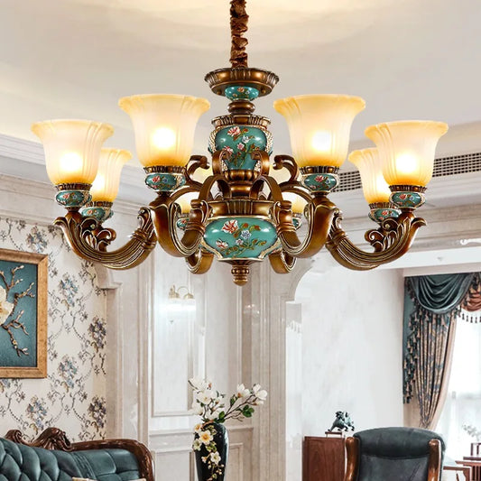 New European Vintage Resin Chandelier - Create a Luxurious Atmosphere in Your Villa, Restaurant, or Bedroom