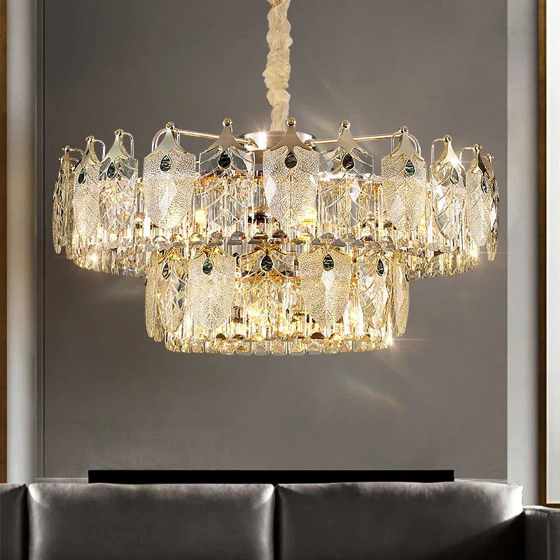 New Crystal Glass Chandelier - Luxury Modern Home Decor Lighting Fixture for Living Rooms and Bedrooms