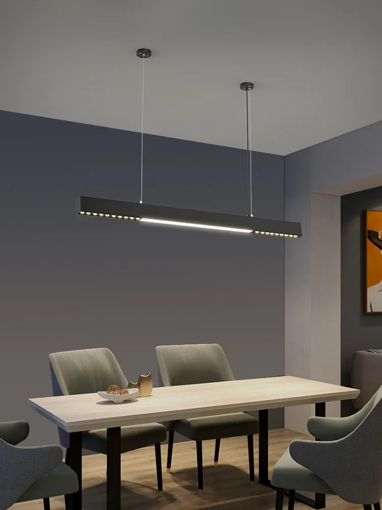 Sleek One-Word Chandelier - Minimalist Lighting for Dining Rooms, Kitchens, and Offices
