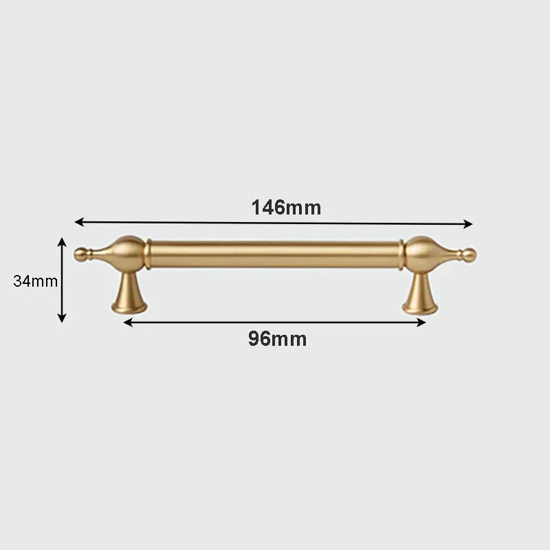 Modern Brass Cabinet Handles – Brushed Gold Bar Knobs for Furniture (60mm-368mm)