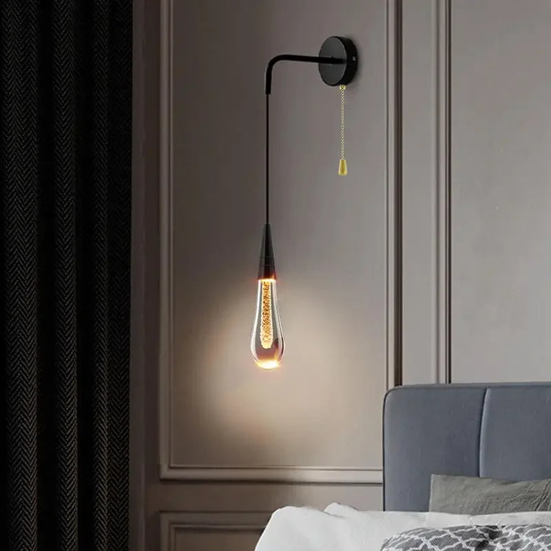 Italian Crystal Wall Lights - LED Creative Raindrops Wall Lamp for Restaurant, Bedroom, Bedside Decor, Corridor Cristal Sconces Lamp