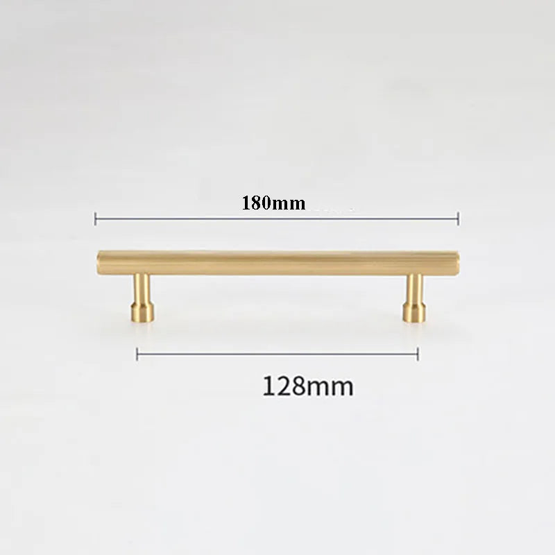 Gold and Black Brass T-Bar Handles – Straight Line Cabinet Pulls and Wardrobe Knobs