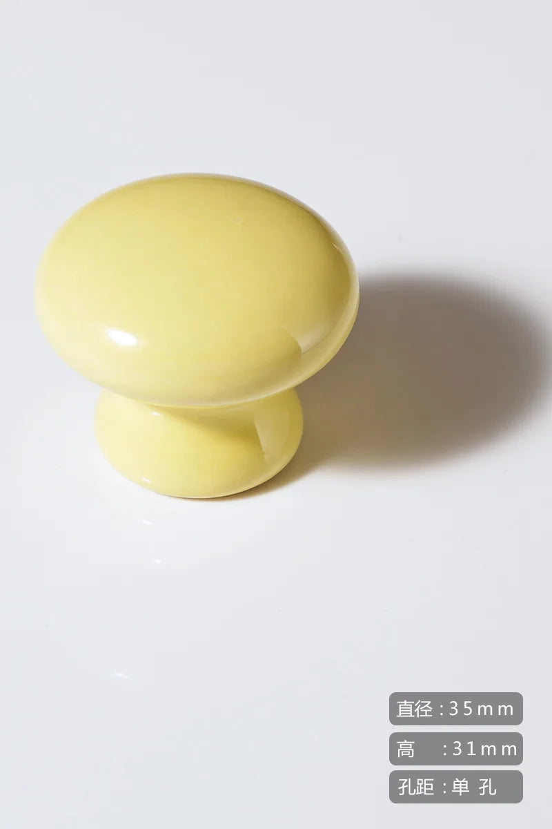 Cartoon Ceramic Cabinet Handles – Single Hole Circular Knobs for Children's Room Furniture