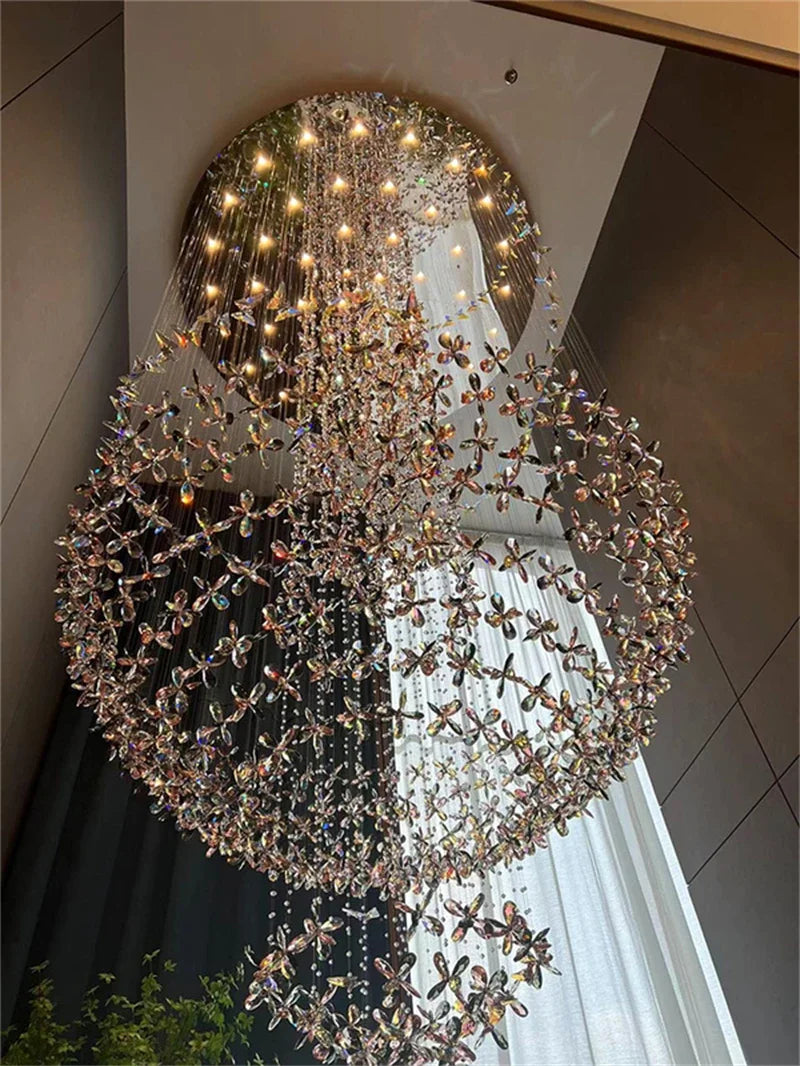 Spiral Design Modern Crystal Chandelier - Elegance for Staircase Lighting, Living Room, Hotel Lobby, and Home Decoration