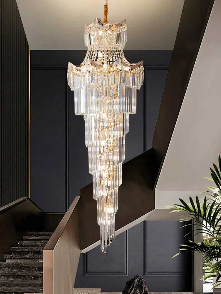 New Design Villa Living Room Crystal Chandelier - Grandeur for High Ceilings, Hotel Lobbies, and Staircase Illumination