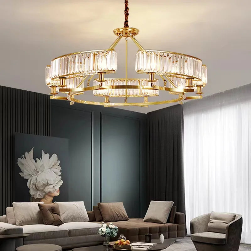 Zoe's K9 Crystal Modern Glass Chandelier - Copper Luxury Hanging Lamp