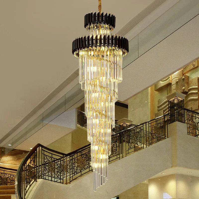 Luxury Modern Crystal Chandelier - Opulent Illumination for Long Lofts, Villa Lobbies, and Chic Living Spaces