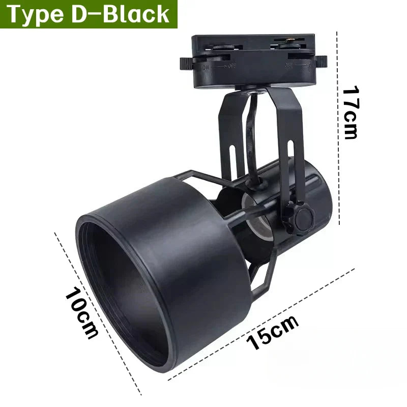 E27 LED Track Light Holder Base - 2-Wire Rotatable Ceiling Rail Lamp Fittings