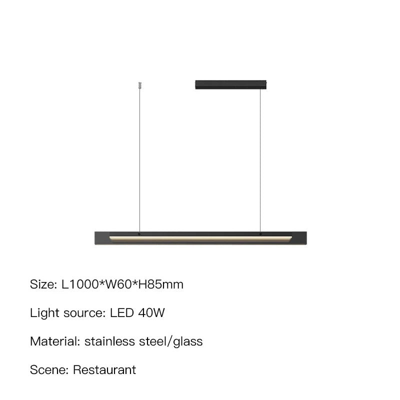Sleek LED Pendant Lamp - Minimalist Elegance for Dining, Kitchen, Bar, and Office Decor