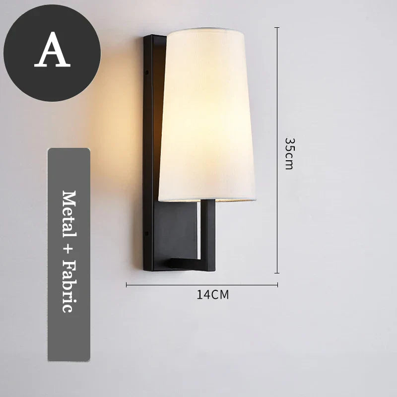 Modern Simple Bedroom Fabric Wall Lamp - LED Wall Light for Corridor, Aisle, Study, Bedside Fixtures - Wall Sconce Lamps AC85-265V