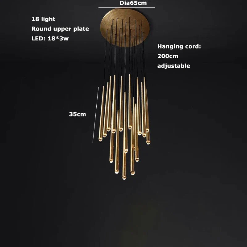 Trendy American Classic Crystal Chrome Chandelier - LED Hanging Lamp