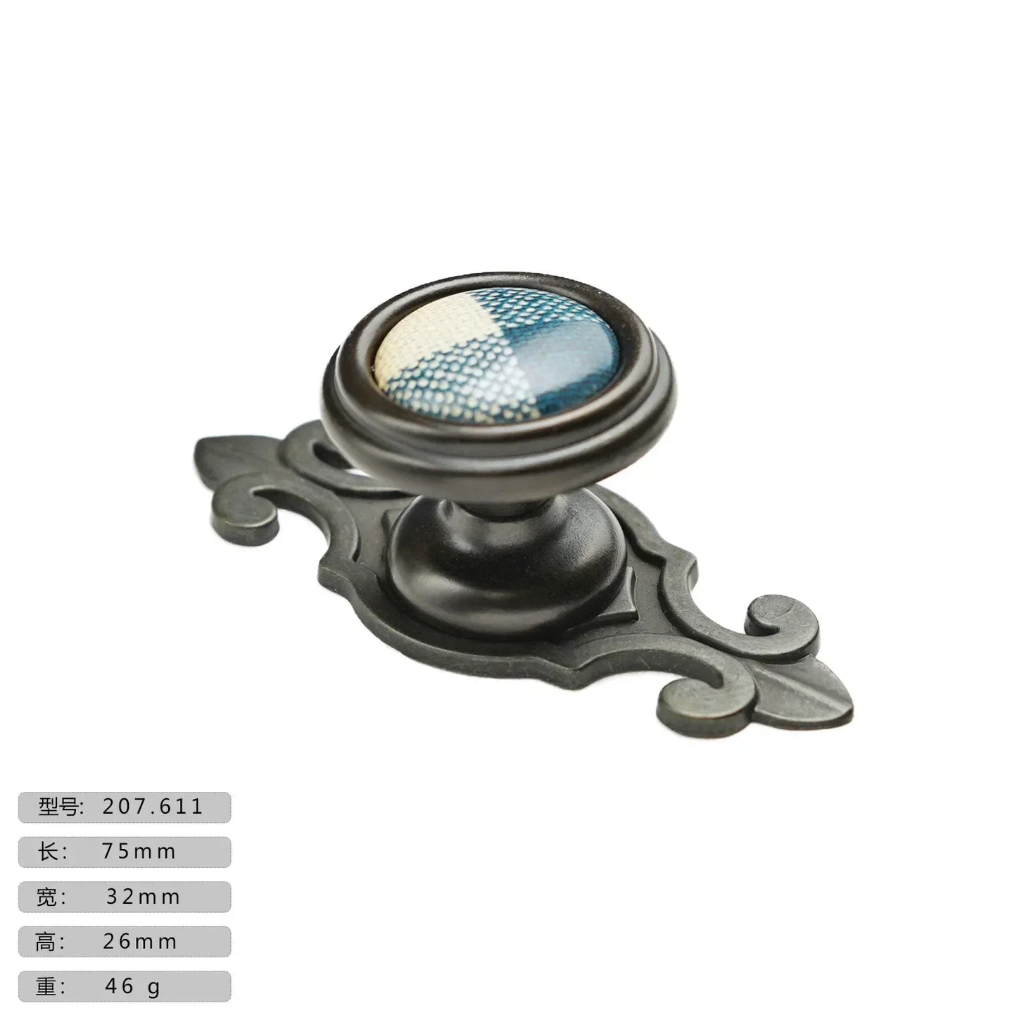 Precision Ceramic Cabinet Handles – American Style Plaid Knobs for Wardrobes and Kitchen Furniture