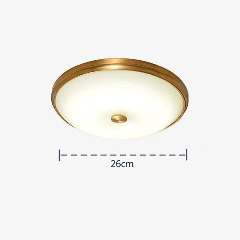 Contemporary Round Glass Shade Ceiling Lights - LED Lighting for Living Rooms, Bedrooms, Restaurants, Aisles, and Corridors, Featuring Brass Finish