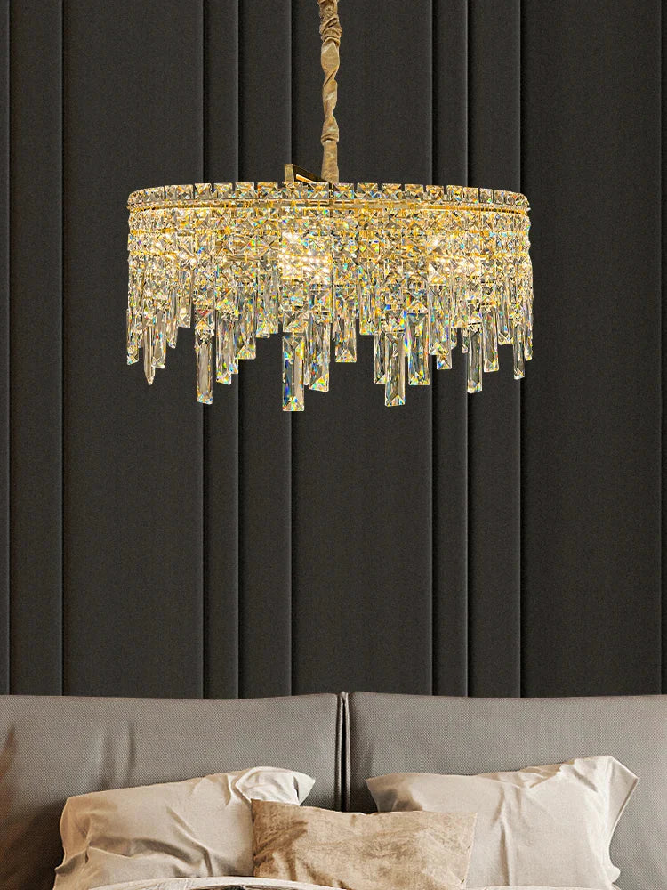 Elegant Golden Round Chandelier - A Creative New Design for Living Rooms, Dining Rooms, and More