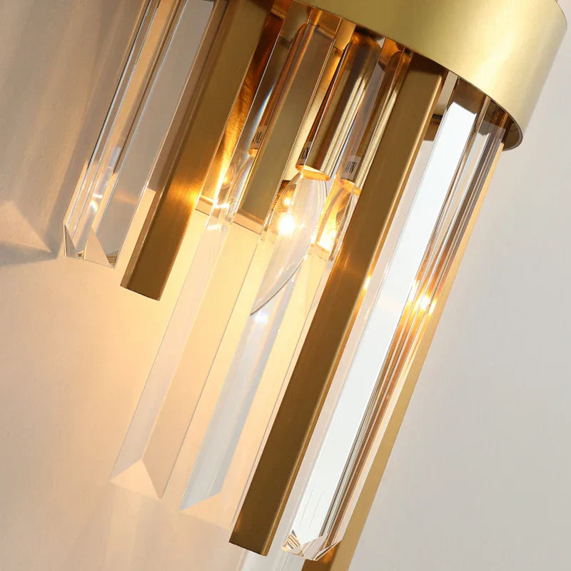 Malaya - Living Room Villa Hotel New Wall Lamp Creative Golden Crystal Wall Lamp High-End Luxury Atmosphere Home