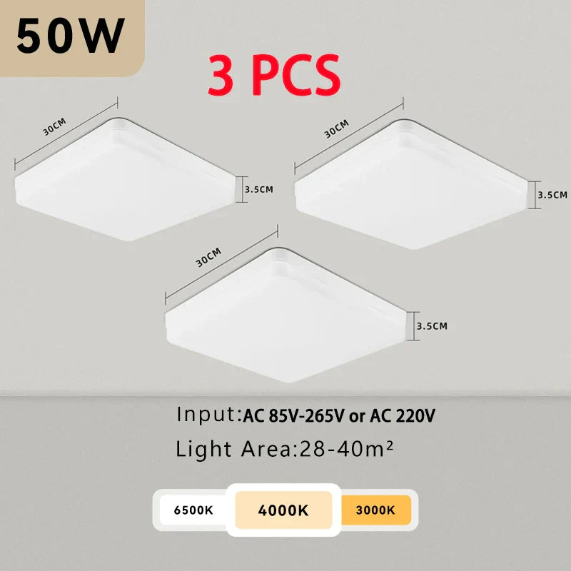 Smart LED Ceiling Lamp with Dimmable App Control - Modern Square Ceiling Light for Kitchen, Living Room, and More