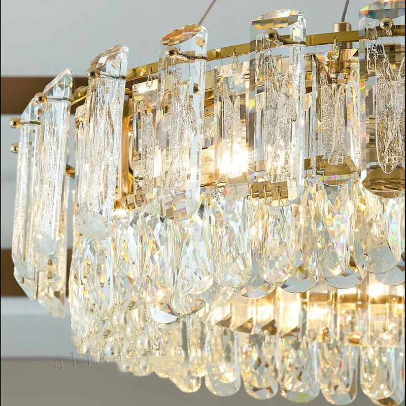 Elegant LED Transparent Crystal Chandelier - A Modern Light Luxury Fixture for Living Room Decor