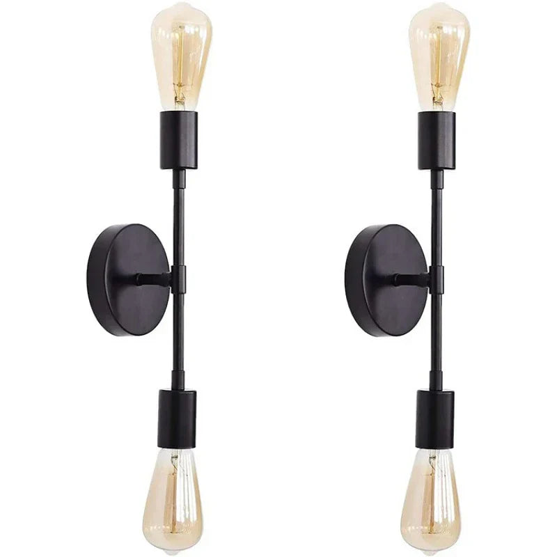 Double Head Wall Lamp - American Industrial Style for Aisle, Bedroom, and Bathroom Mirror Front Decor