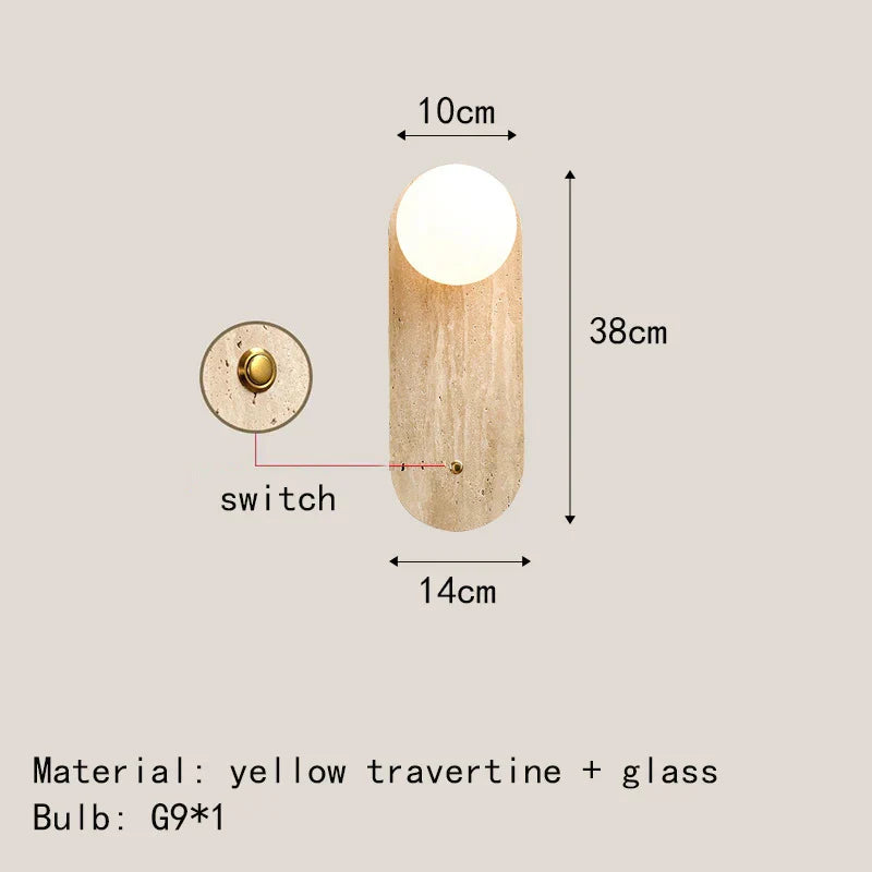 Natural Stone Wall Lamp - Art Decor Sconce for Foyers, Dining Rooms, Bedrooms, Stairs, Aisles, and Corridor Atmosphere Lighting