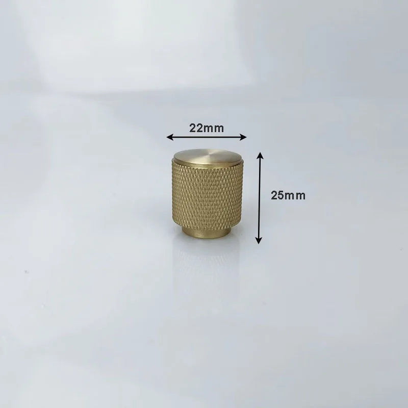 Knurled Gold Brass Cabinet Knobs – Drawer Knobs and Wardrobe Handles for Kitchen and Furniture