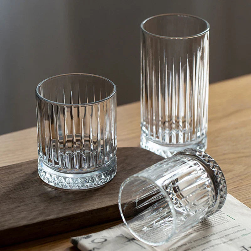 Dlight Decor Diamond Stripe Glass Coffee Cups (100–450ml)