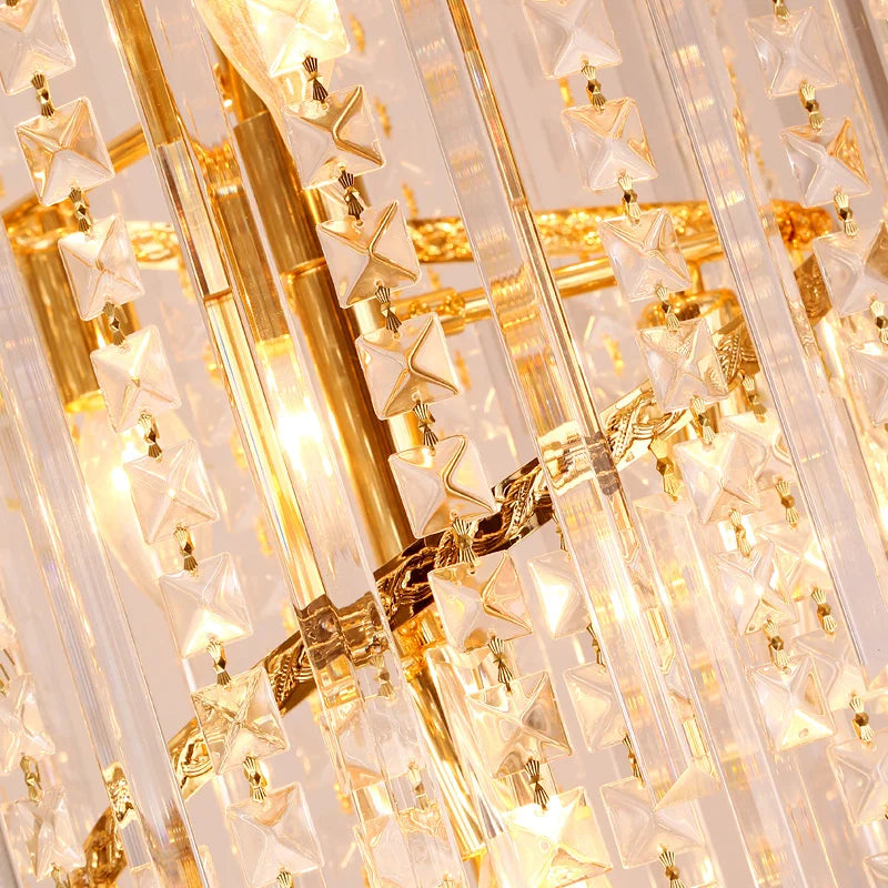 European-Style Crystal Duplex Floor Chandelier - Atmospheric Elegance for Living Rooms, Revolving Staircases, and Villa Exteriors
