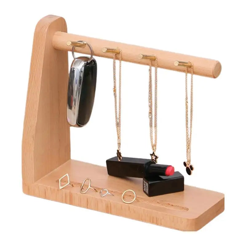 Tabletop Key Holder Rack Entryway Wood Key Stand Key Storage Organizer for Doorway Necklace and Jewelry Organizer for Bedroom