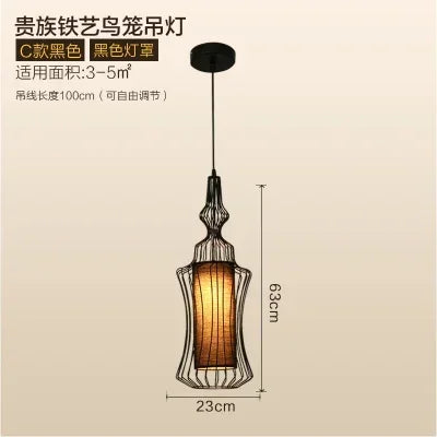 American Birdcage Retro Chandelier with Creative Hollow Design for Living Room Elegance