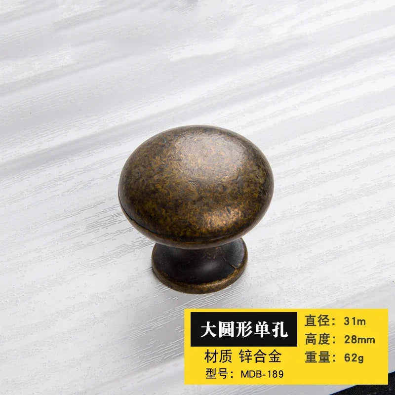 Antique Bronze Cabinet Handles - Retro Drawer Pulls, Vintage Zinc Alloy Kitchen Hardware for Furniture, Dresser, and Locker