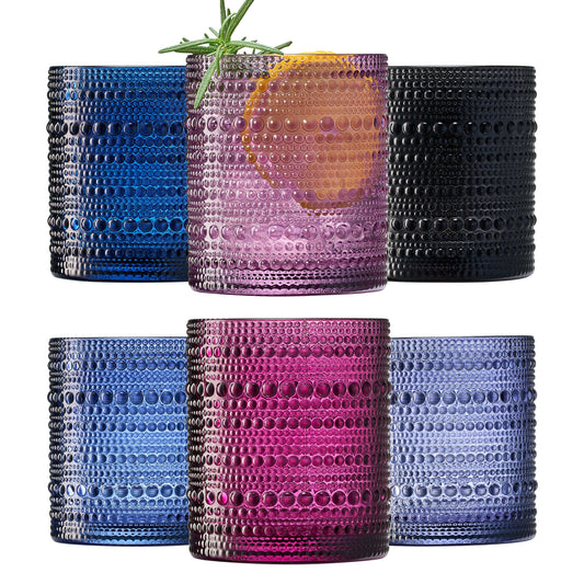 Fortuna Hobnail Lowball Glassware, Set of 6